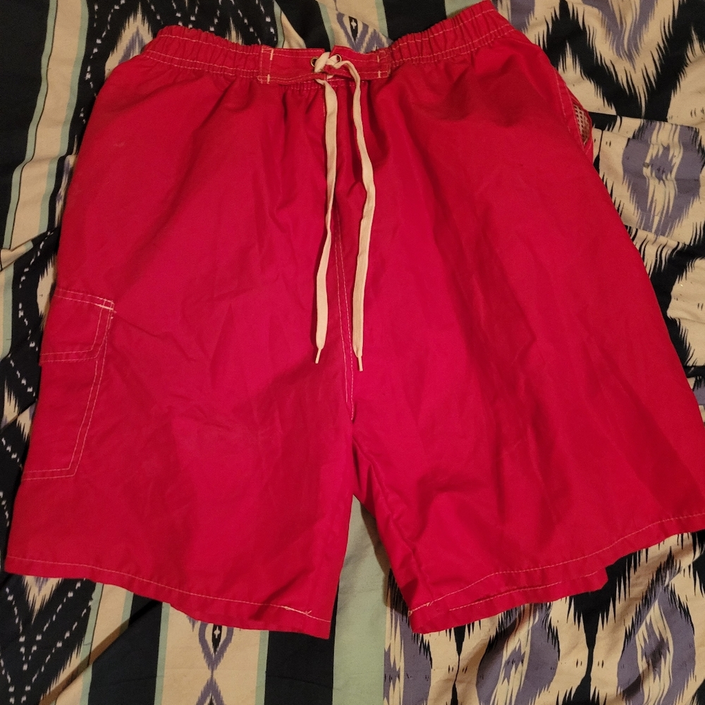 Men's Red Swim Trunks